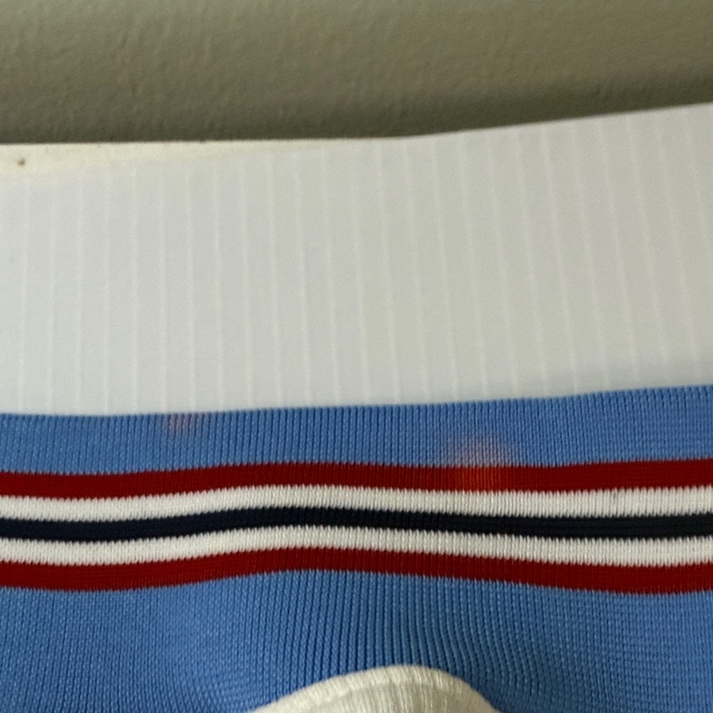 White basketball warm up jacket with Blue and Red Accents, number 23 - Picture 6 of 10